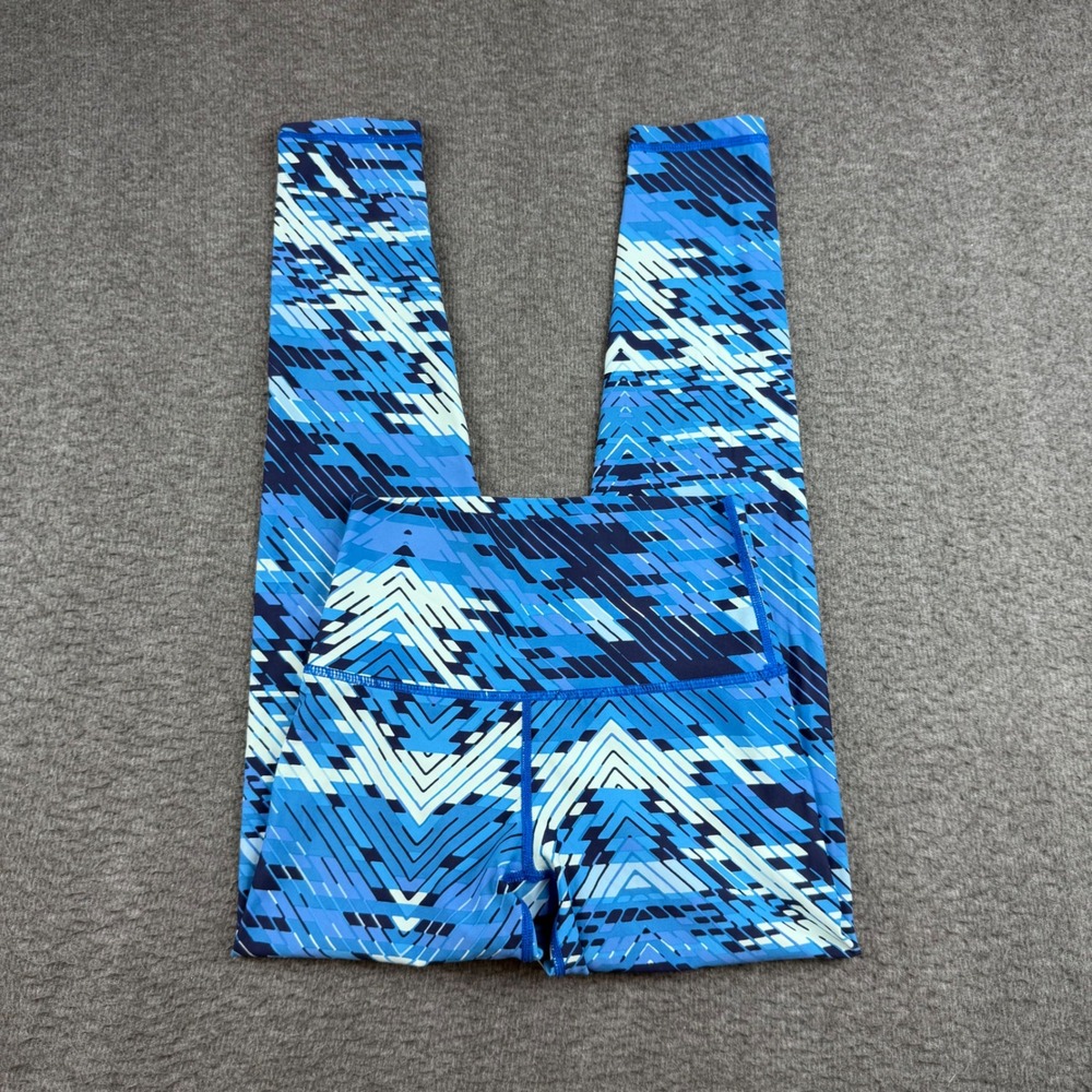 Aerie Leggings Women's XS Blue Geometric Chevron Chill Play Move High Waisted